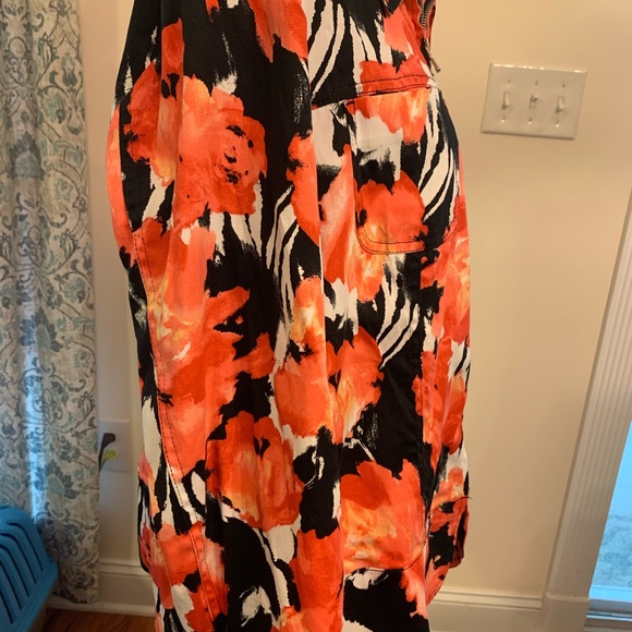 Erin London one of a kind zippered jacket. Size XL. Salmon color abstract design - Picture 5 of 8